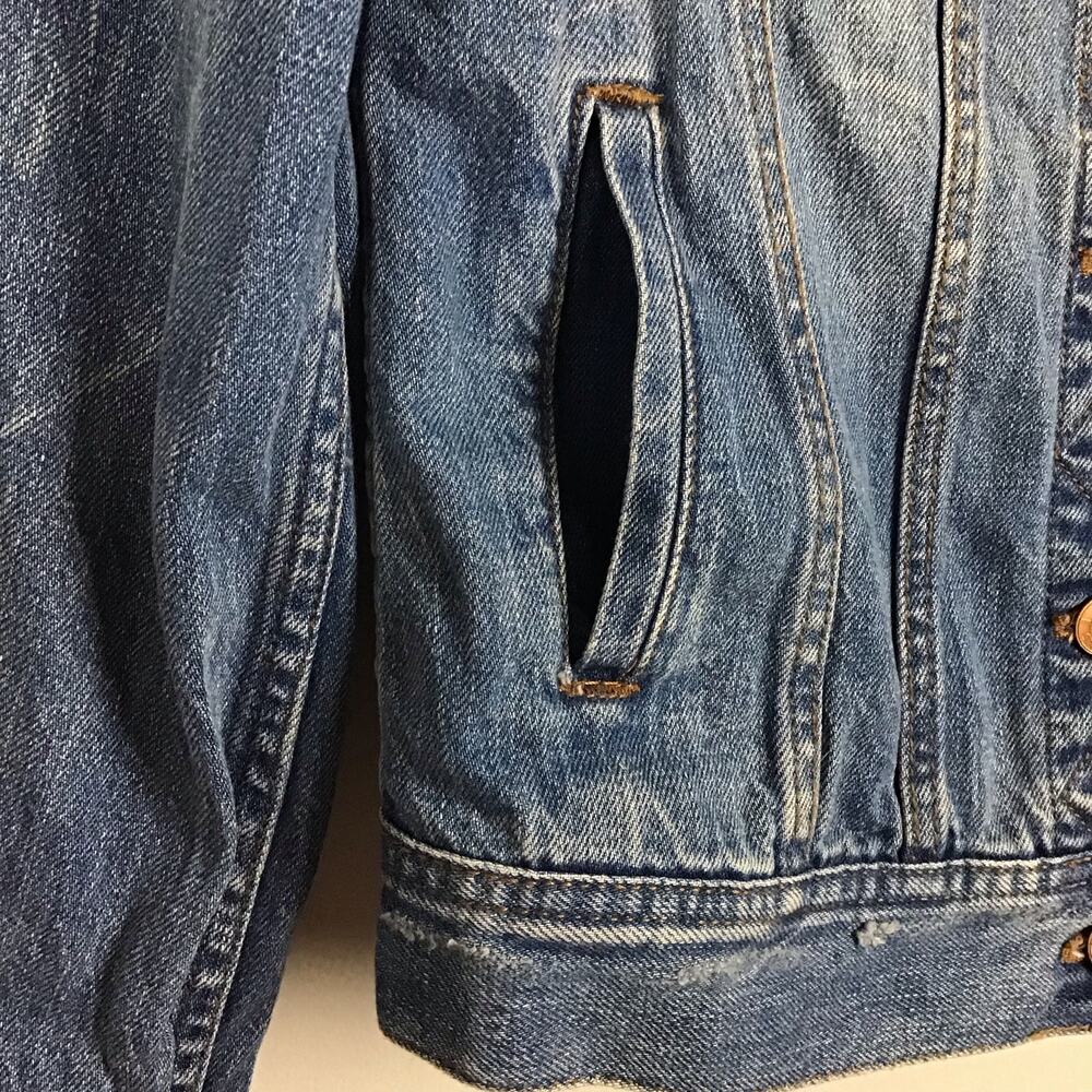 J CREW Classic Jean Denim Jacket Boyfriend Trucker XS Y2K Patriot Blue Wash - Picture 7 of 9